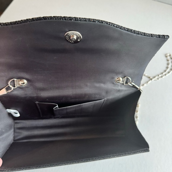 Sparkly Black Evening Shoulder Bag Or Clutch - Picture 5 of 9